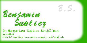 benjamin suplicz business card